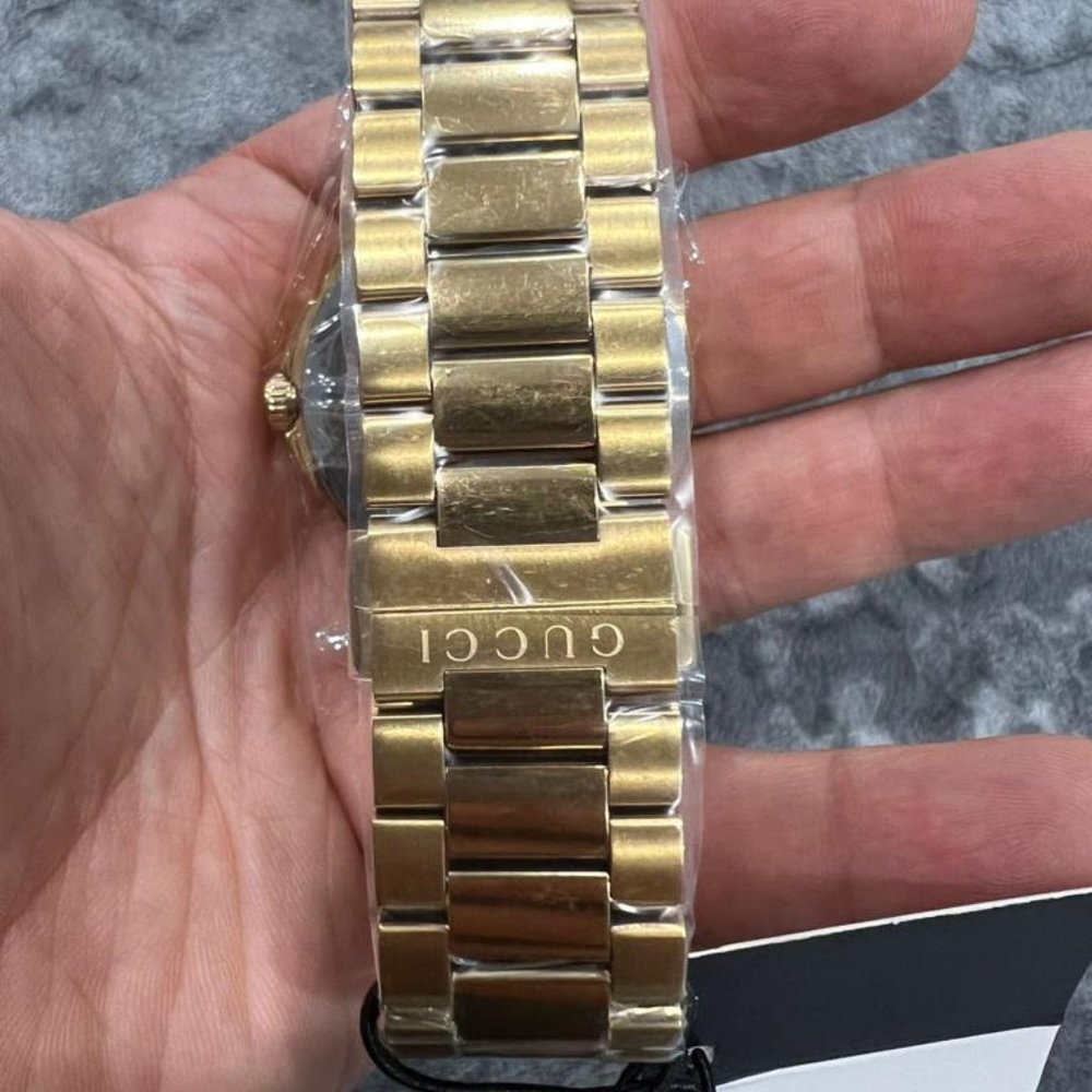 NIB Gucci G-timeless Yellow Gold PVD Wristwatch - Picture 4 of 6